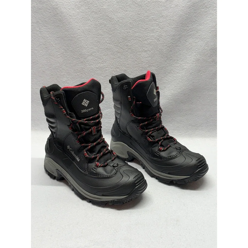 Columbia Bugaboot III Waterproof Winter Boots Black Red BM5980-012 Mens 10